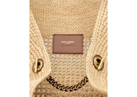 icare in raffia naturel and brown gold